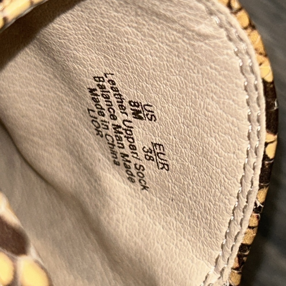 Sam Edelman 8 Loir Faux Snake Saddle Loafers Leather Print Shoes Neutral Slip On - Picture 7 of 8